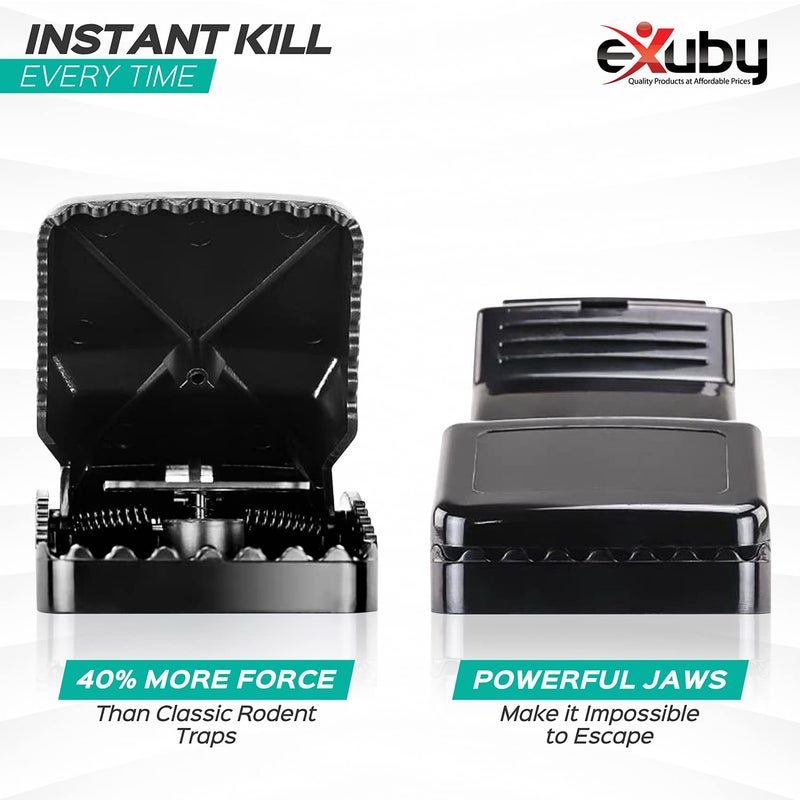 eXuby Large Powerful Rat Traps - Kills Instantly with Powerful Steel Spring - Setup in Seconds - Wash & Reuse Over & Over - Hands Free Disposal - Rat Control Without Harmful Poisons (6) - Image 2